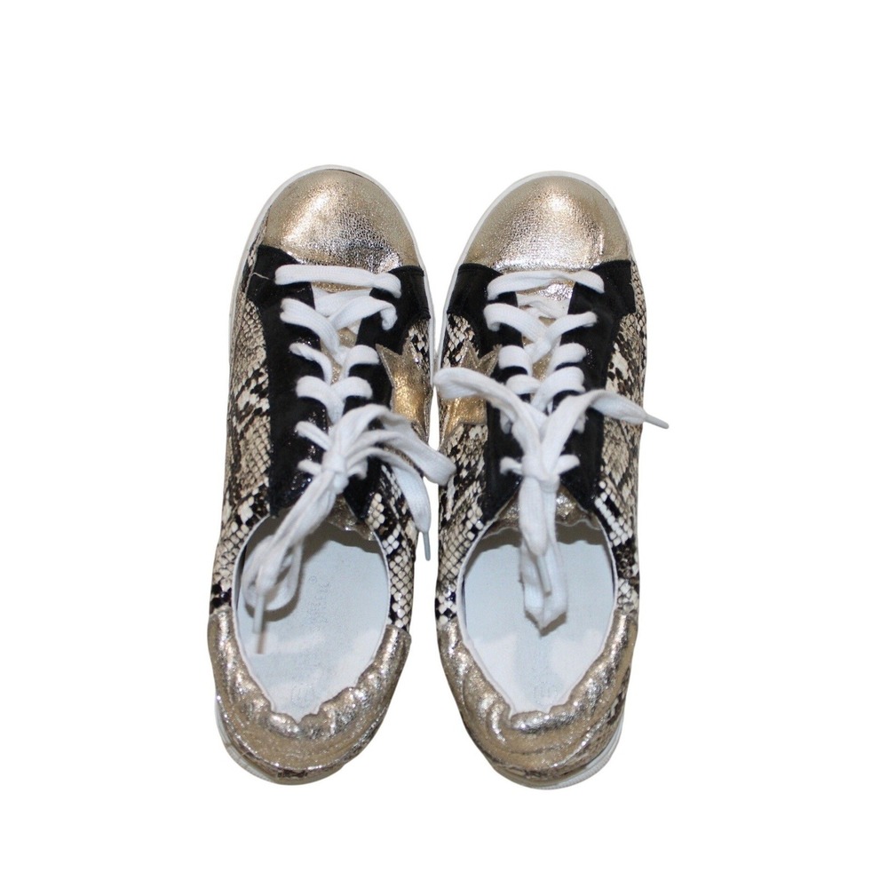 Nature Breeze Golden Glam Snakeskin‎ FAB Metallic Star Sneakers Women 11 - Picture 5 of 7